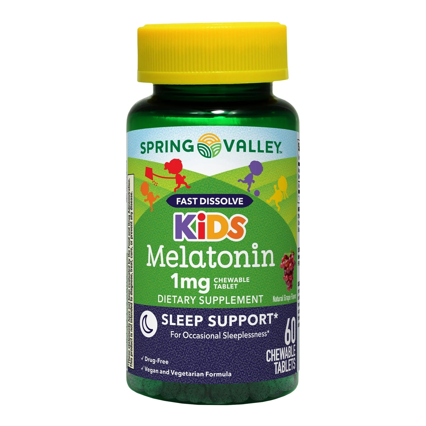 Tabletas Masticables de Melatonina para Niños Spring Valley (Sabor Uva)