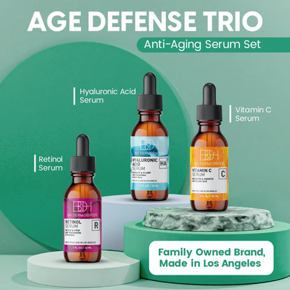 Kit Anti Envejecimiento Trio de BH Dermcenter: Sueros Faciales Antiedad con Vitamina C, Retinol y Ácido Hialurónico