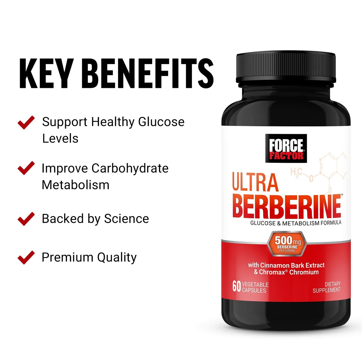 Berberina Ultra para Glucosa y Metabolismo Force Factor