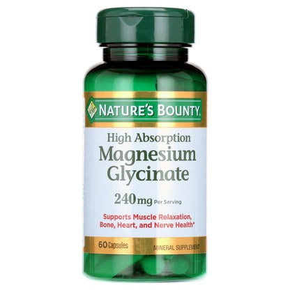 Glycinato de Magnesio Nature's Bounty 240 mg