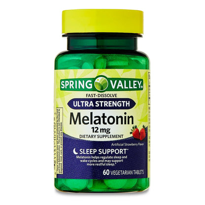 Tabletas de Melatonina Ultra Fuerza Spring Valley 12 mg