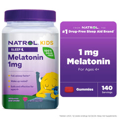 Gomitas de Melatonina para Niños Natrol (Sabor Frambuesa, 1 mg)