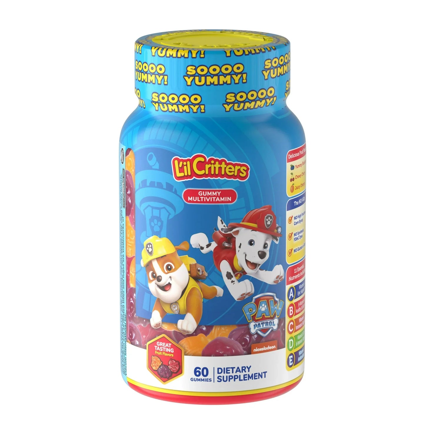 Gomitas Multivitamínicas Diarias Paw Patrol L’il Critters (Sabor Cereza, Naranja y Arándano)