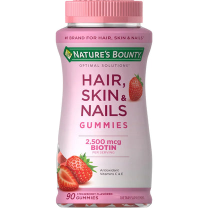 Gomitas de Biotina y Multivitaminas para Cabello, Piel y Uñas (Sabor Fresa) Nature's Bounty