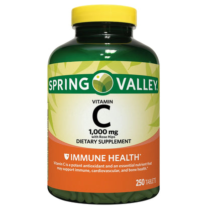 250 Tabletas  de Vitamina C Spring Valley 1000 mg