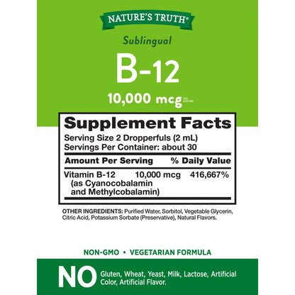 Vitamina B12 Sublingual Líquida Nature's Truth