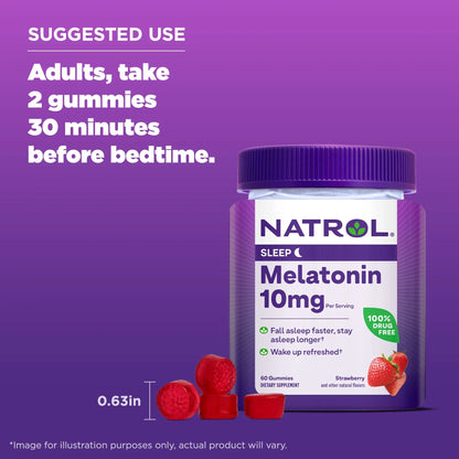 Gomitas de Melatonina Natrol para Dormir (Sabor Fresa) 10 mg