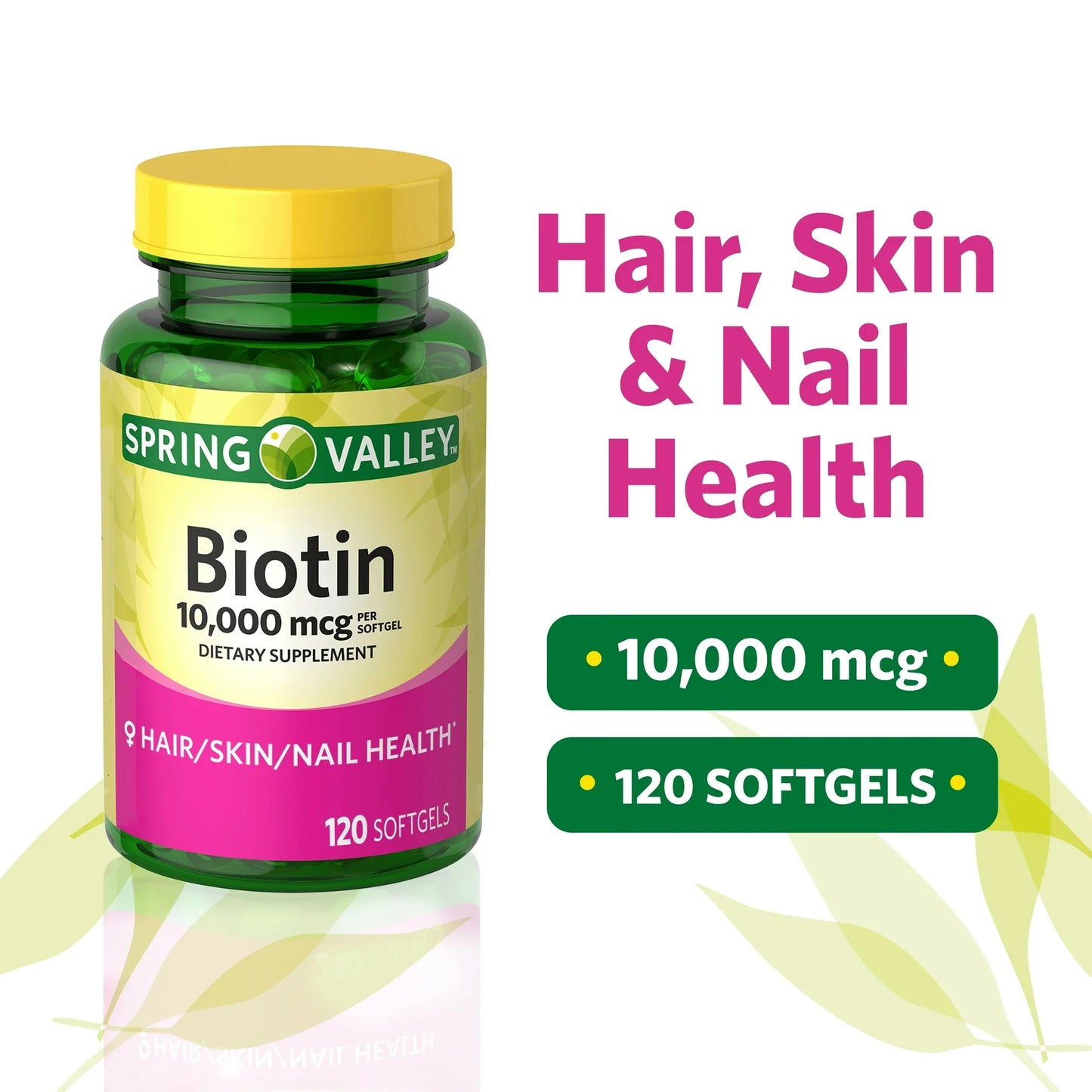 Cápsulas de Biotina para Cabello, Piel y Uñas Spring Valley