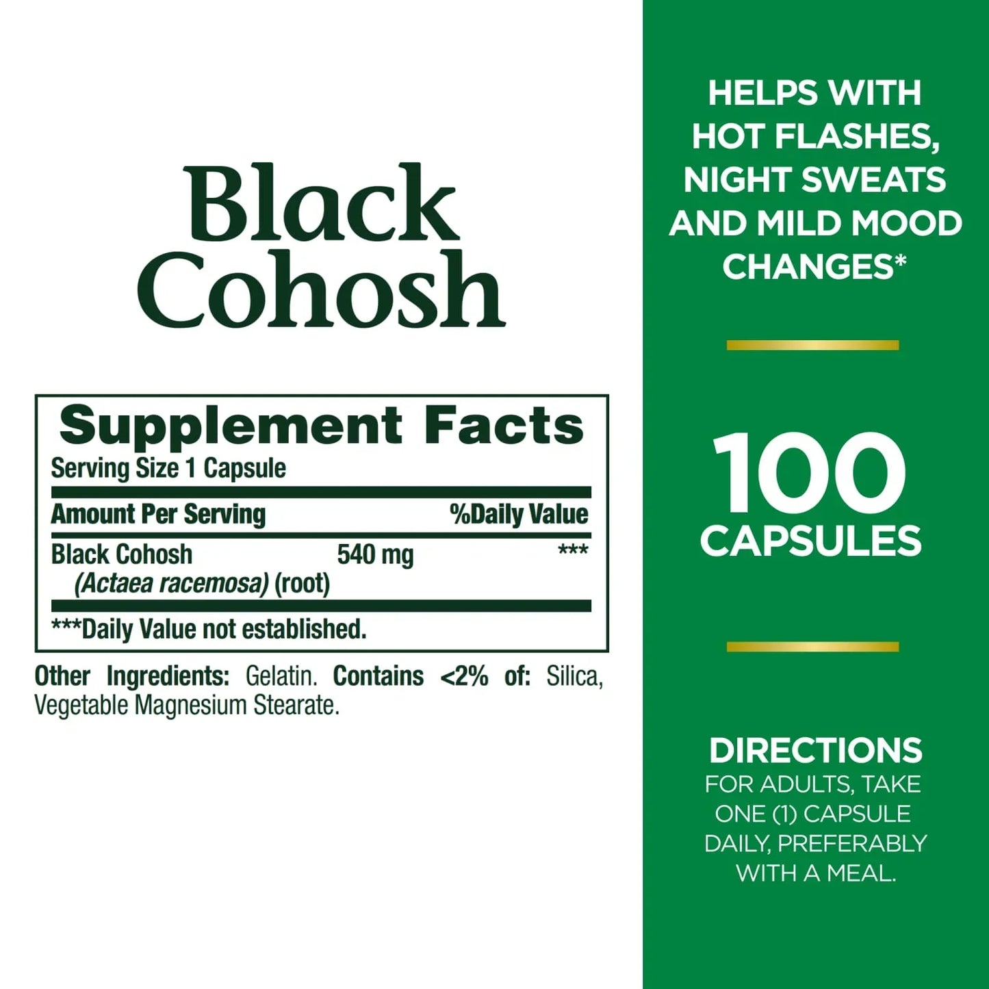 Cápsulas de Cohosh Negro Nature's Bounty para la Menopausia