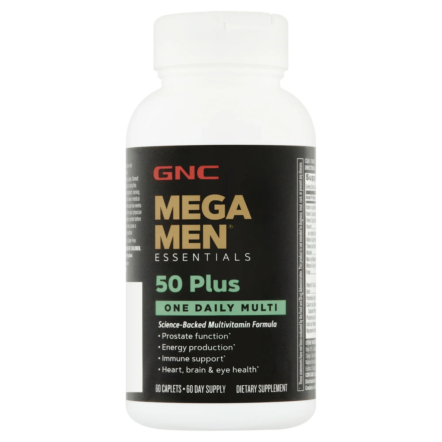 Multivitamínico Mega Men 50+ de GNC (Suministro para 60 Días)