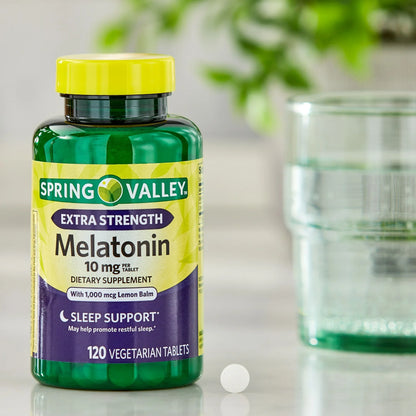 Tabletas Extra Fuertes de Melatonina Spring Valley 10 mg