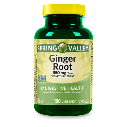 Cápsulas de Raíz de Jengibre para la Salud Digestiva Spring Valley