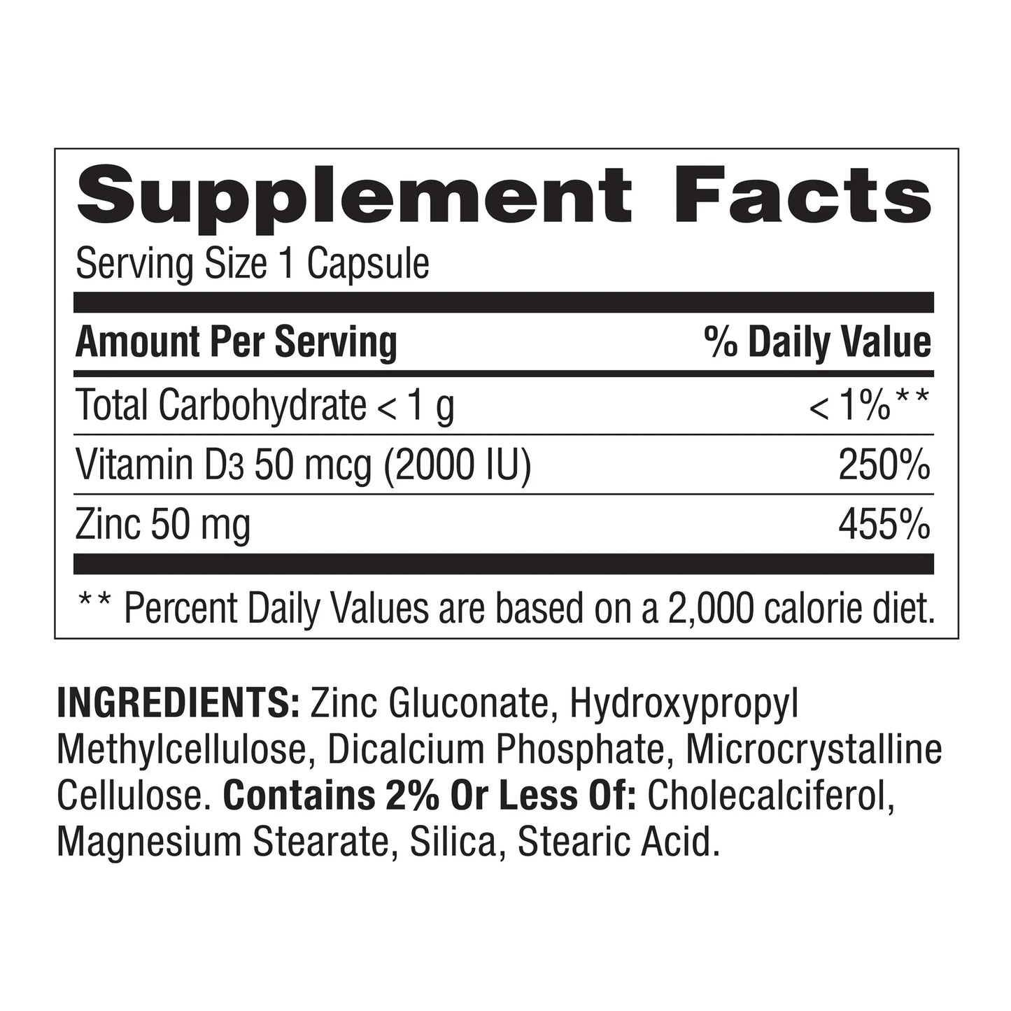 Cápsulas de Zinc con Vitamina D para la Salud Inmunológica Spring Valley