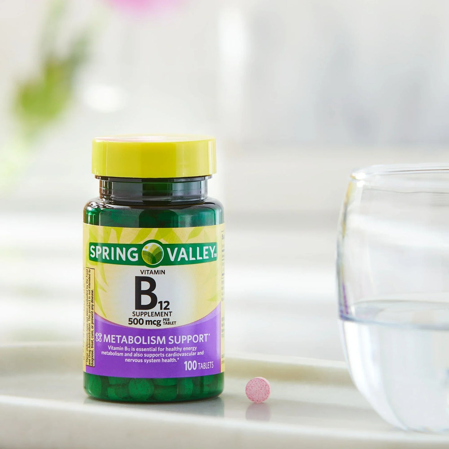 Tabletas de Vitamina B12 Spring Valley 500 Mcg