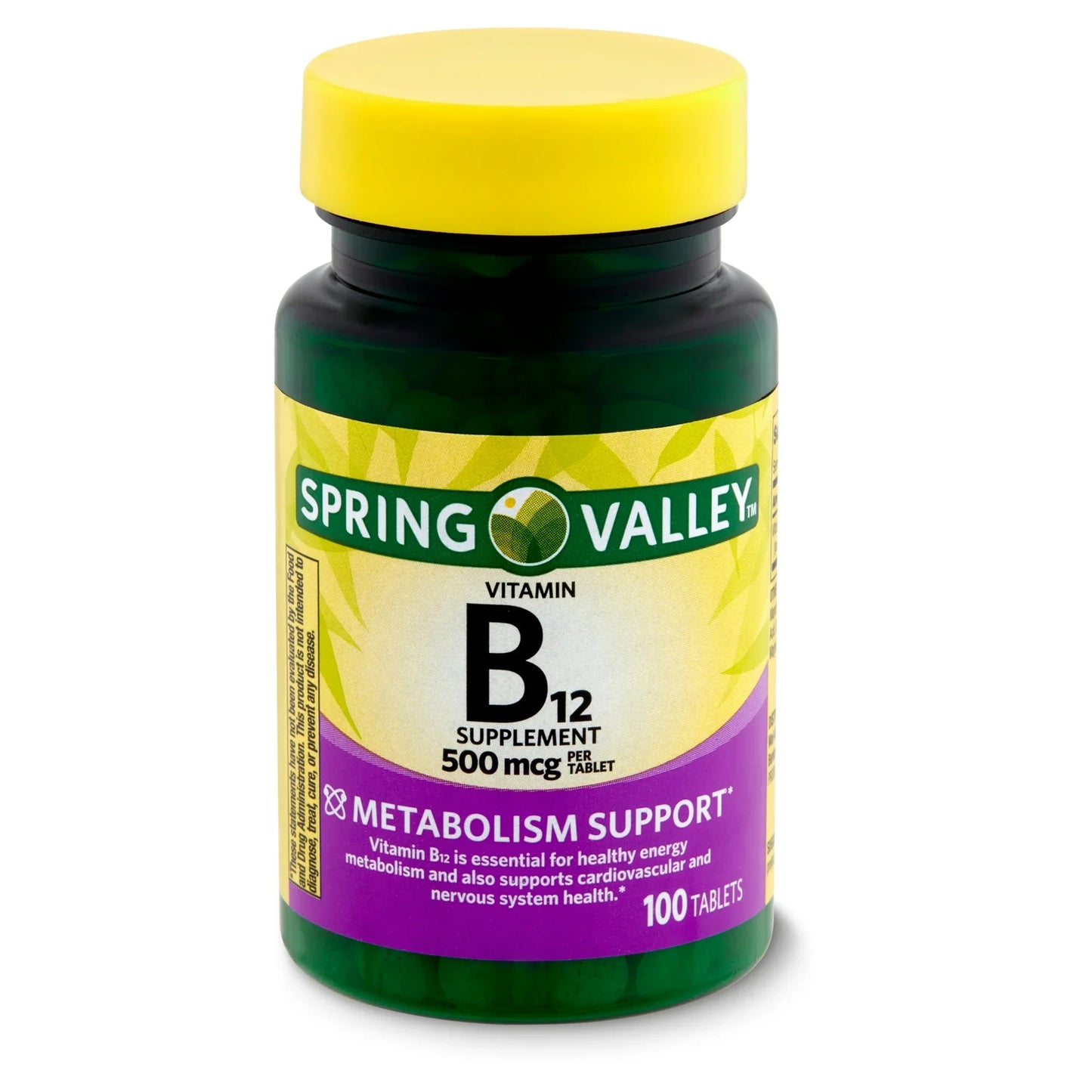 Tabletas de Vitamina B12 Spring Valley 500 Mcg