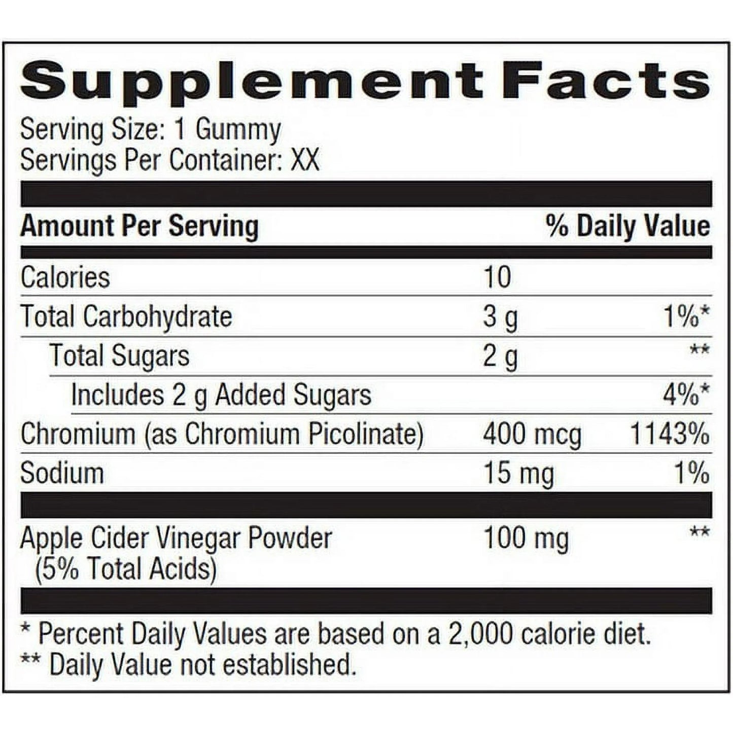 Spring Valley Non GMO Weight Management Dietary Supplement Gummies, Apple, 400 Mcg, 60 Count